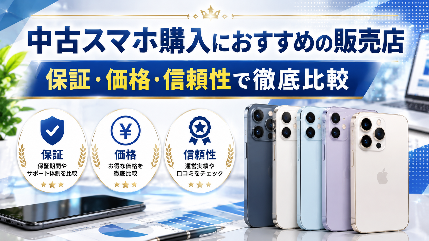 中古スマホ購入におすすめの販売店｜保証・価格・信頼性で比較