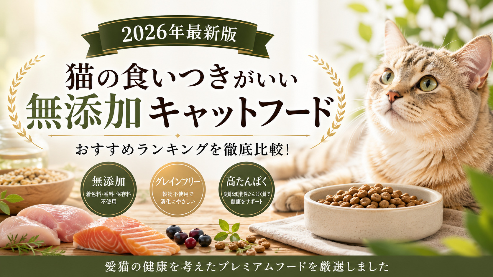 猫の食いつきがいい無添加キャットフードおすすめランキング|人気のグレインフリー5選を徹底比較