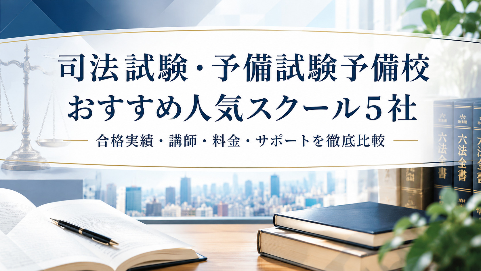司法試験・予備試験予備校おすすめ人気スクール5社｜合格実績・講師・料金・サポートを徹底比較