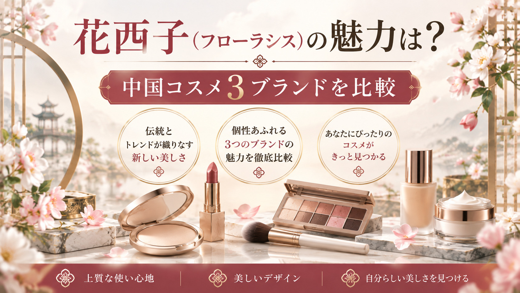 花西子（フローラシス）の魅力は？中国コスメ3ブランドを比較して特徴や価格を紹介