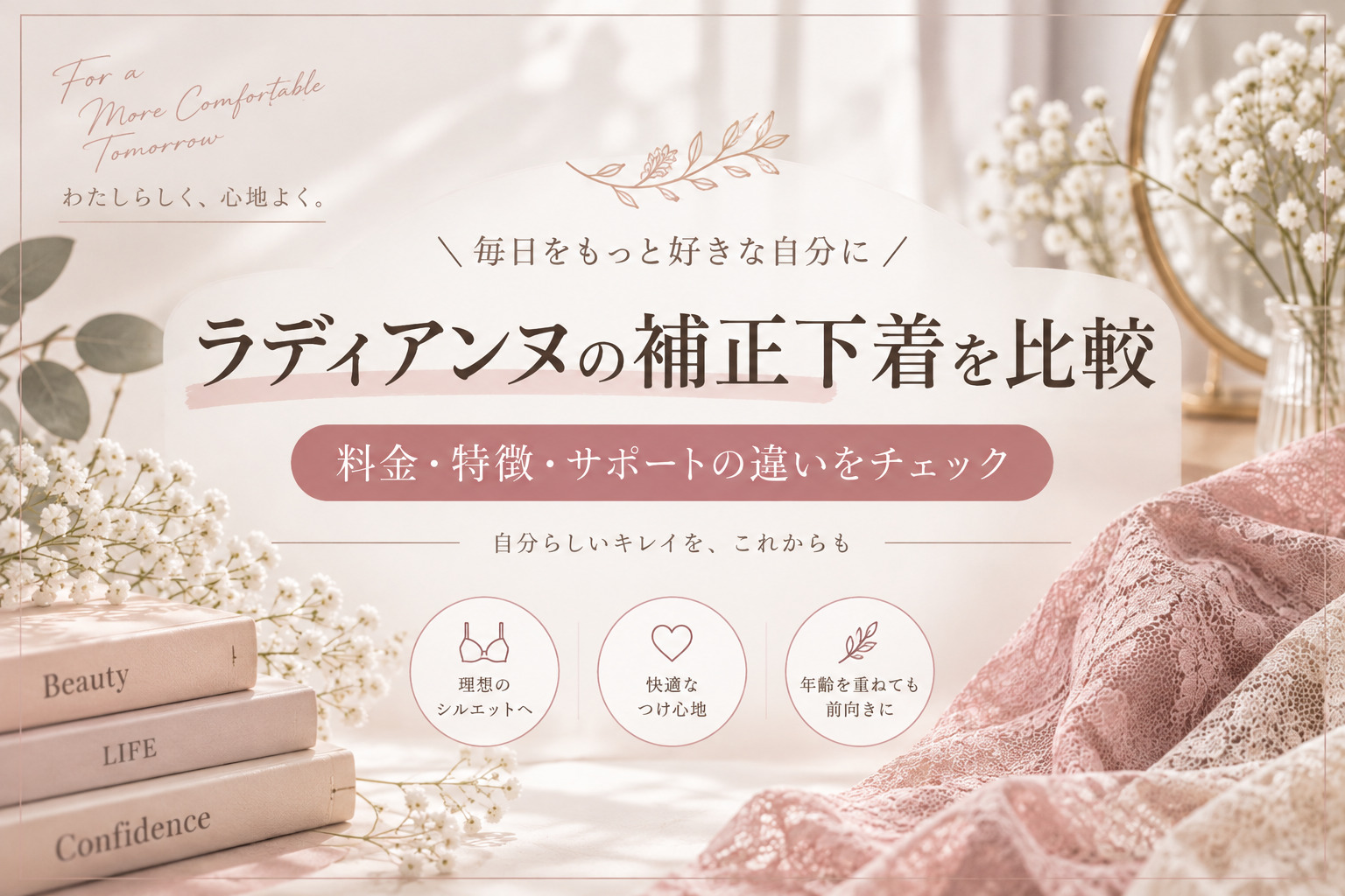 ラディアンヌの補正下着はどう選ぶ？他社商品と料金・特徴・サポートを比較