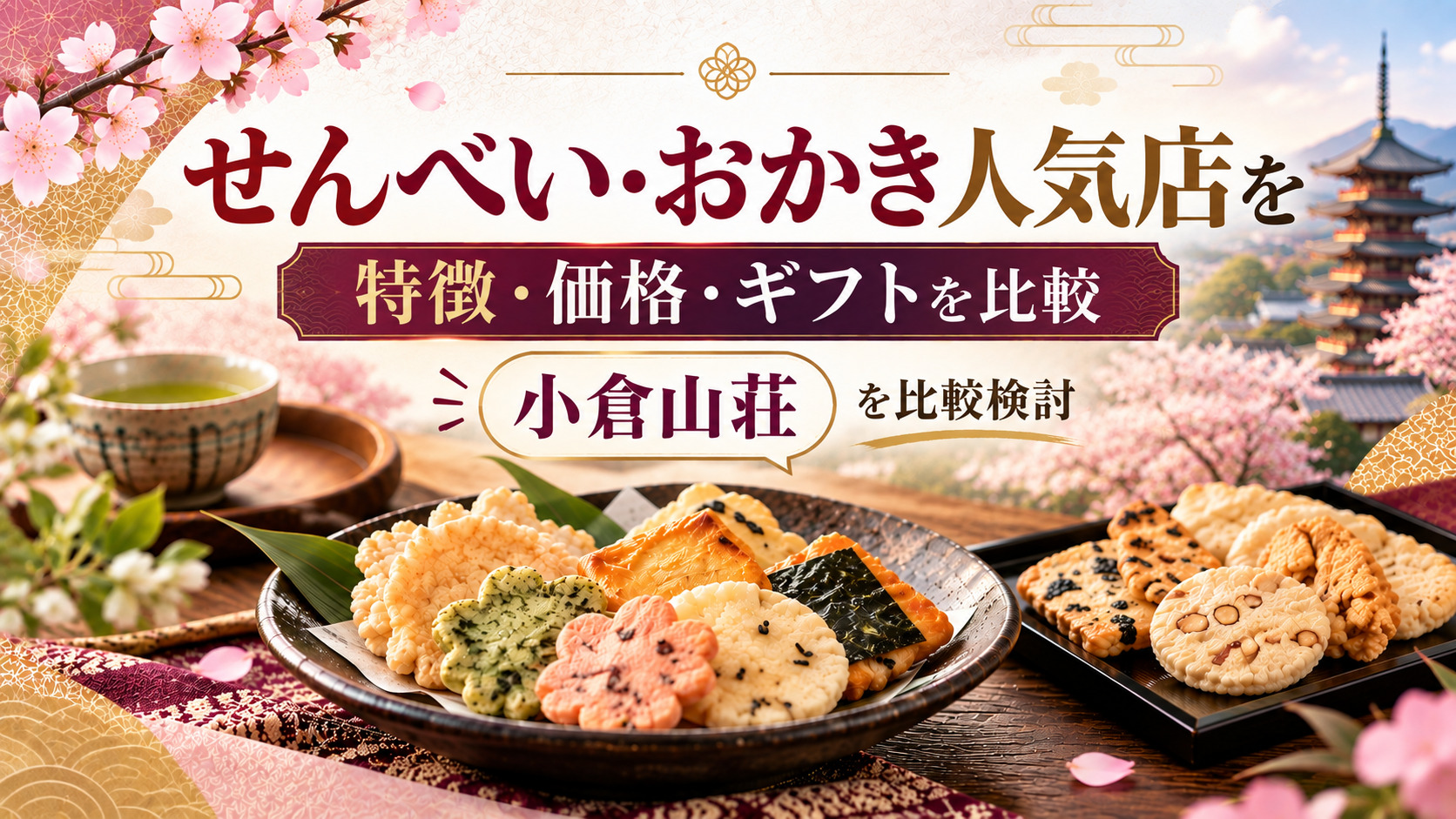 小倉山荘を比較検討!せんべい・おかき3店の特徴・価格・ギフトを徹底比較